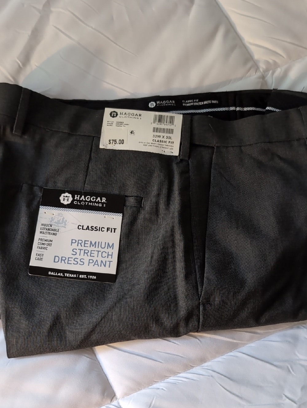 Haggar Dark Gray Classic Fit Premium Stretch Dress Pants